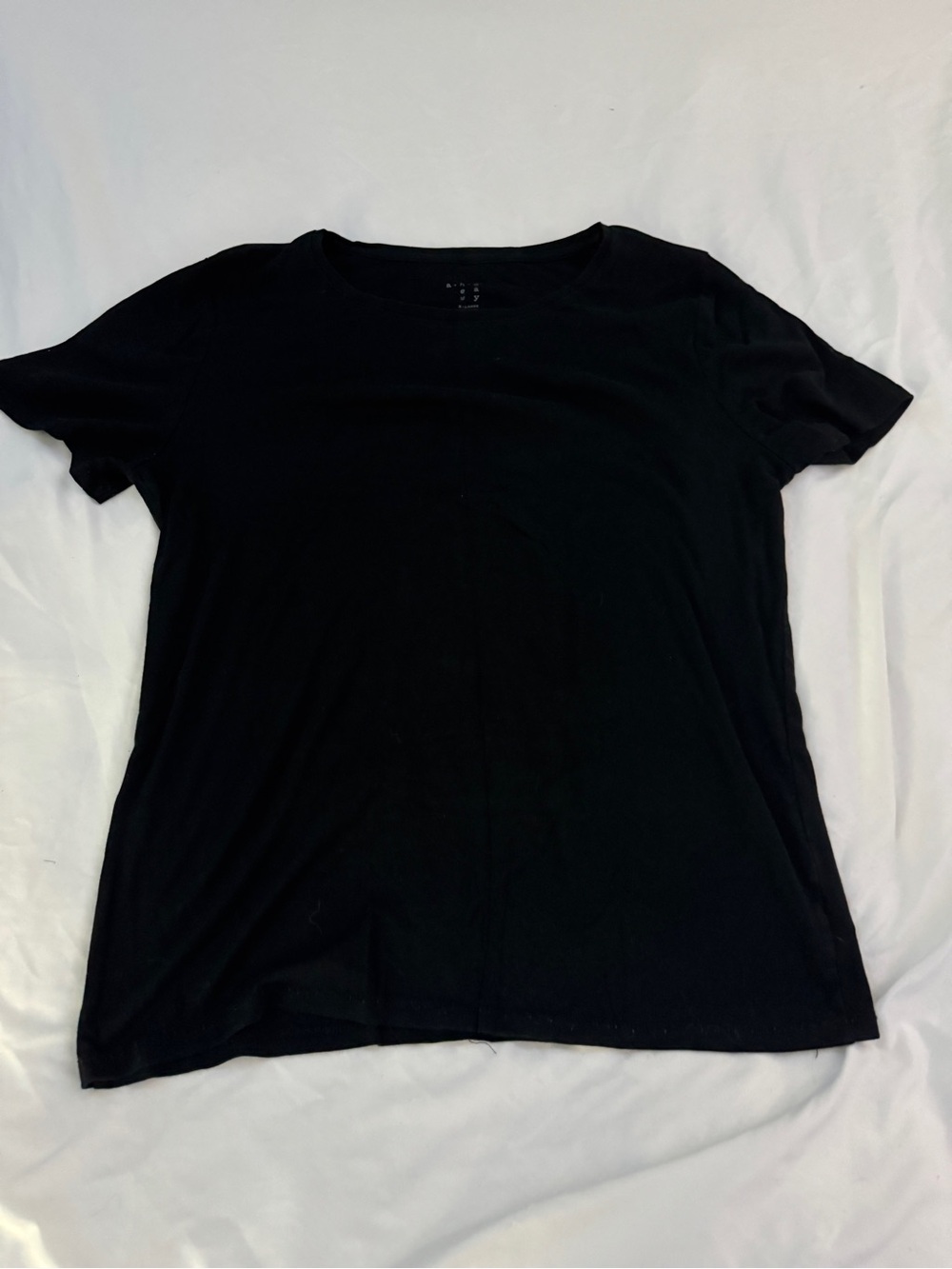 A New Day Solid Black Short Sleeve Crewneck T-Shirt Size XL